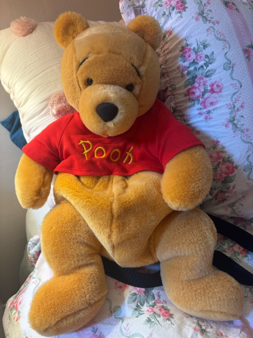 Disney Winnie the Pooh Plush Backpack - Yellow with Red Shirt